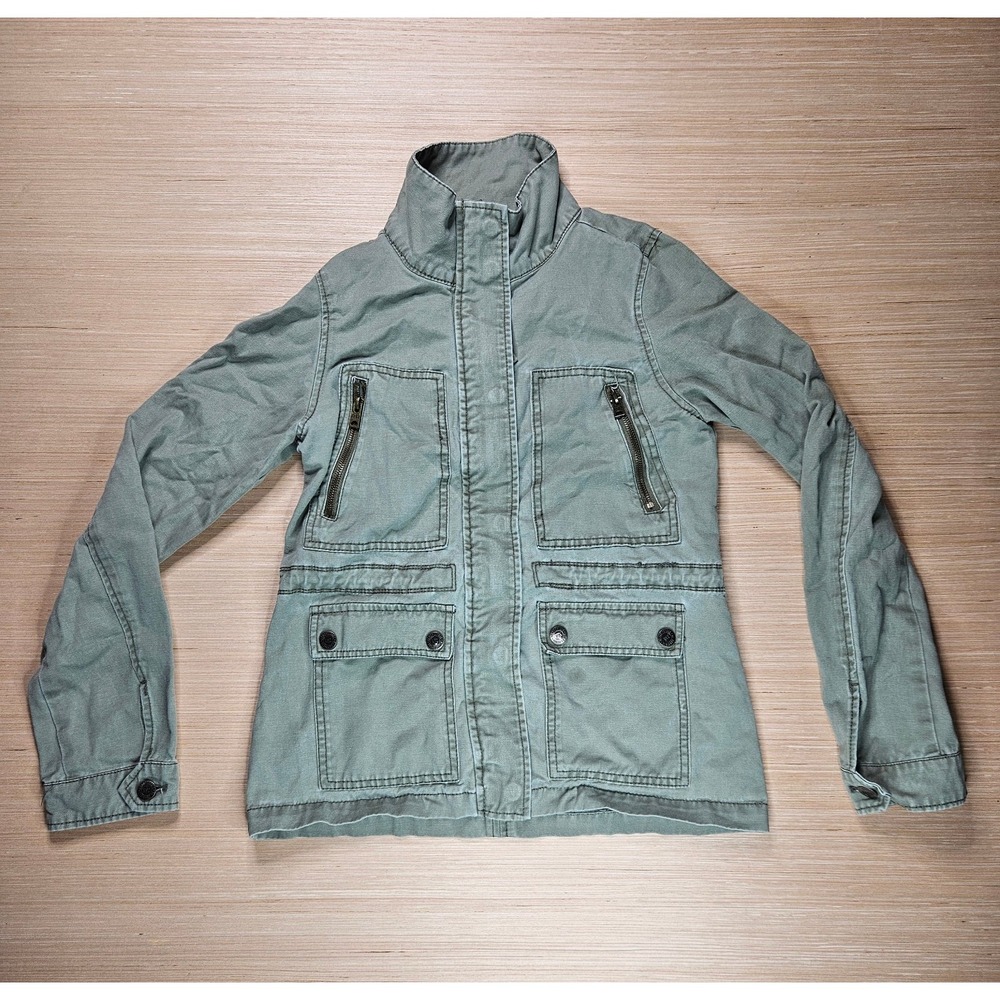 Aeropostale Women's‎ Size XS Army Green Military Utility Full Zip Button Jacket
